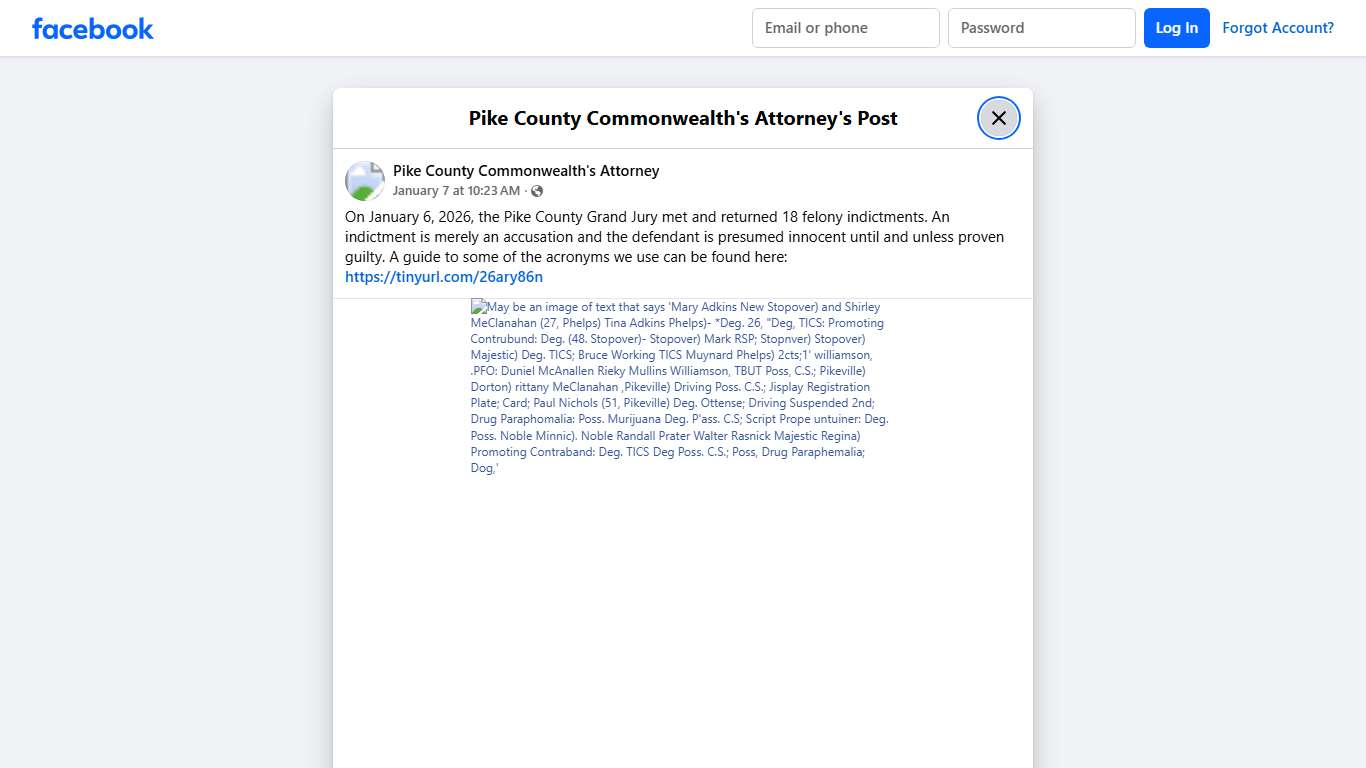On January 6, 2026,... - Pike County Commonwealth's Attorney Facebook